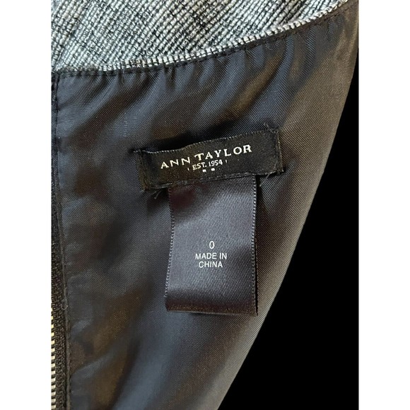 Ann Taylor Women’s Dress Sz 0 Grey Denim Look Sheath Cap Sleeve 3/4 Zipper - Picture 8 of 10